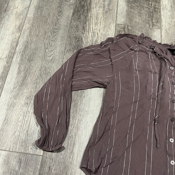Torrid Purple Stripe Blouse - Picture 7 of 13